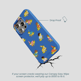 Electric Blue Fancy Frogs iPhone 16 Pro Case