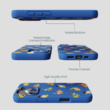 Electric Blue Fancy Frogs iPhone 16 Pro Case