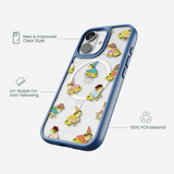Clear Fancy Frogs iPhone 17 Case With True Blue Ridge (MagSafe included)