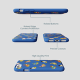 Electric Blue Fancy Frogs iPhone 6/6s/7/8/SE Case