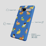 Electric Blue Fancy Frogs Google Pixel 7a Case