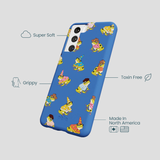 Electric Blue Fancy Frogs Samsung Galaxy S21 Case
