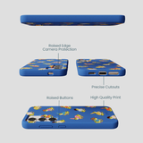 Electric Blue Fancy Frogs Samsung Galaxy S24 Case