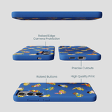 Electric Blue Fancy Frogs Samsung Galaxy S25+(Plus) Case