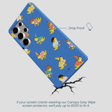 Electric Blue Fancy Frogs Samsung Galaxy S25 Ultra Case