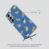 Electric Blue Fancy Frogs Samsung Galaxy S25 Case