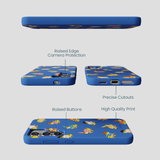 Electric Blue Fancy Frogs Samsung Galaxy S25 Case