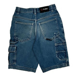Age 10 Fubu Cargo Denim Shorts - 26W 9L Blue Cotton