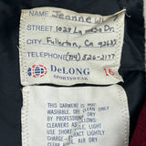 Made In USA Lm Logo Delong College Varsity Jacket - Large Cream Wool