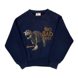 Age 4-5 Big Bad Ugly Dinosaur Disney Cartoon Sweatshirt - XS Navy Cotton