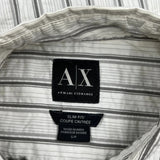 Armani Exchange Slim Fit Shirt - Small Gray Cotton