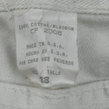 Paint Splattered Unbranded Denim Shorts - 35W 10L Cream Cotton