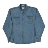 Wrangler Denim Shirt - 2XL Blue Cotton