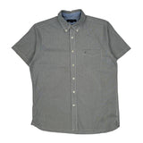 Tommy Hilfiger Short Sleeve Shirt - Large Gray Cotton