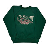 Made In USA Hanes Atlantic City Sweatshirt - Medium Green Cotton Blend