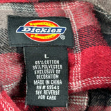 Dickies Checked Flannel Shirt - Large Red Cotton Blend