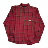 Carhartt Checked Flannel Shirt - XL Red Cotton