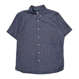 Lacoste Checked Short Sleeve Shirt - Medium Blue Cotton