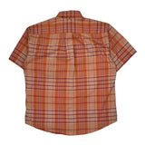 Tommy Hilfiger Checked Short Sleeve Shirt - Large Orange Cotton