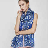 Anyyou 100% Mulberry Silk Ocean Blue Scarf Women Luxury Long Shawl – Beach Wear, Swimwear Cover Up, Pashmina Face Shield Foulard Fashion Accessory