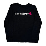 Age 12 Carhartt Long Sleeve T-Shirt - Large Black Cotton