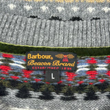 Barbour Argyle Sweater - Large Multicoloured Wool