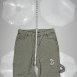 Unique Graphic Design On Pockets Unbranded Hip Hop Carpenter Pants - 36W 29L Gray Cotton