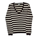 Lacoste Striped Sweater - Small Black & White Cotton