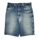 Fubu Denim Shorts - 40W 11L Light Wash Cotton