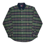 Tommy Hilfiger Checked Shirt - Large Green Cotton