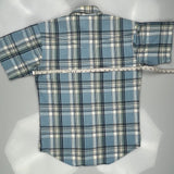 Wrangler Checked Short Sleeve Shirt - XL Blue Cotton