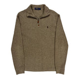 Polo By Ralph Lauren 1/4 Zip - Small Brown Cotton