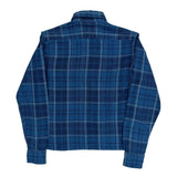 Cropped Polo By Ralph Lauren Checked Flannel Shirt - Small Blue Cotton