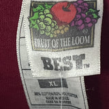 Fruit Of The Loom Single Stitch T-Shirt - XL Red Cotton