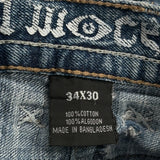 Hip Hop Twoce Jeans - 36W 29L Blue Cotton
