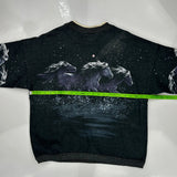 Unbranded Graphic Sweatshirt - Medium Black Cotton