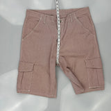 Levis Striped Cargo Shorts - 36W 12L Red Cotton
