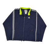 Adidas Striped Track Jacket - Large Yellow Polyester