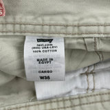 Levis Cargo Shorts - 36W 11L Beige Cotton
