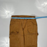 Dickies Double Knee Carpenter Trousers - 34W 30L Brown Cotton