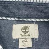 Timberland Striped Shirt - Large Blue Cotton