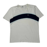 Lacoste Striped T-Shirt - Large White Cotton