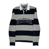 Tommy Hilfiger Striped Rugby Shirt - Medium Grey Cotton
