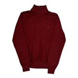 Tommy Hilfiger 1/4 Zip - Large Red Cotton