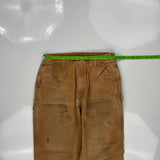 Made In USA Carhartt Double Knee Carpenter Pants - 31W 30L Brown Cotton