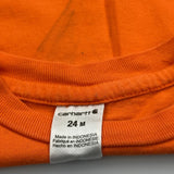 Age 24 Months Carhartt Graphic Overalls - 2XS Orange Cotton