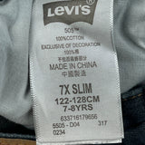 Age 7-8 Levis Slim Jeans - Small Dark Wash Cotton