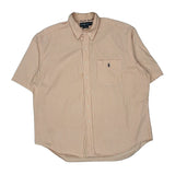 Ralph Lauren Striped Short Sleeve Shirt - XL Beige Cotton