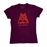 Live Simply Patagonia Graphic T-Shirt - Small Purple Cotton