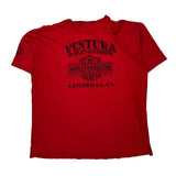 Harley Davidson Graphic T-Shirt - 2XL Red Cotton